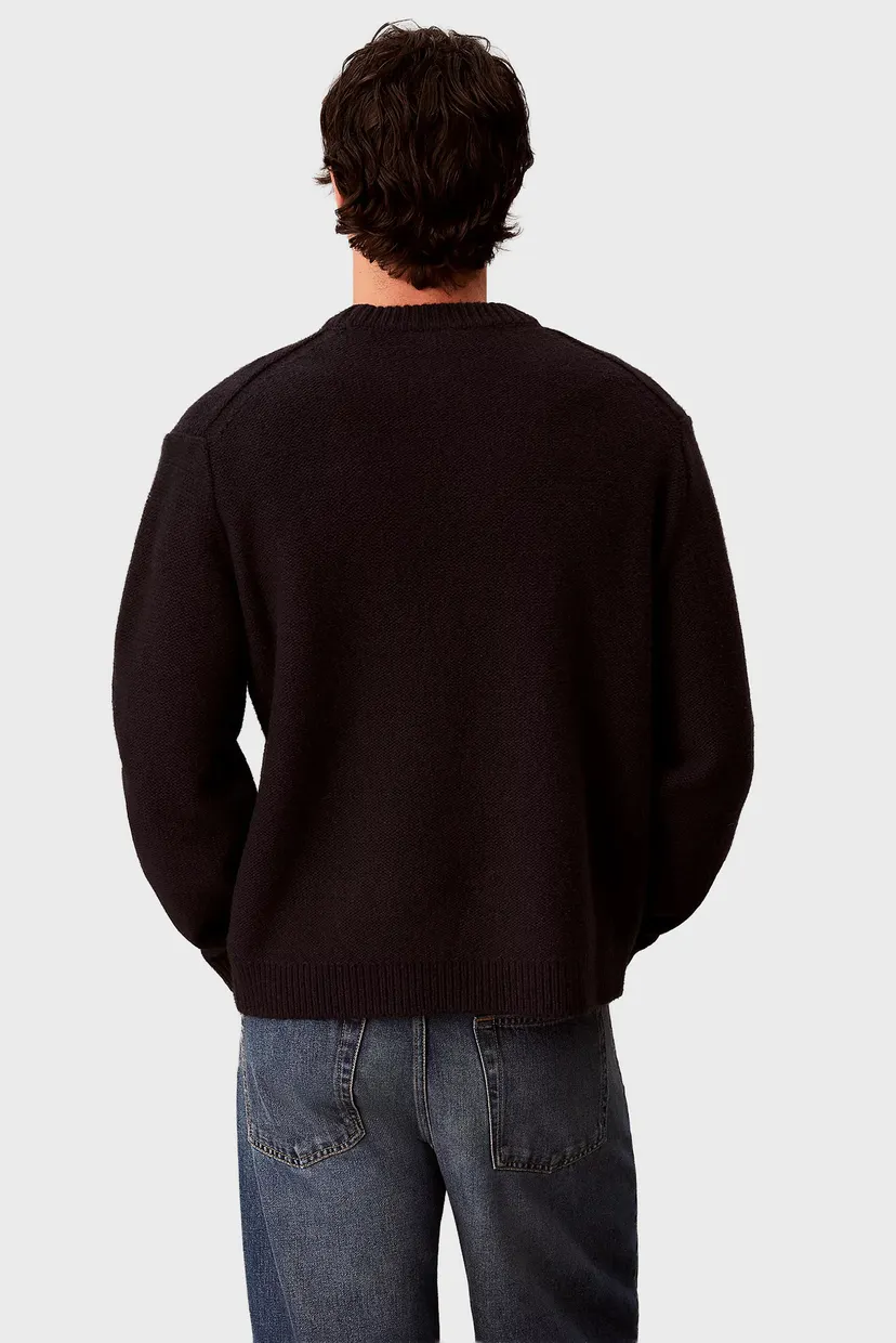 Свитер/LS LAMBSWOOL BLEND MONOGRAM CREW 3