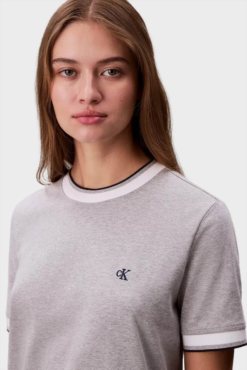 Платье/SS CTN MONOGRAM STRIPE TRIM MINI 6