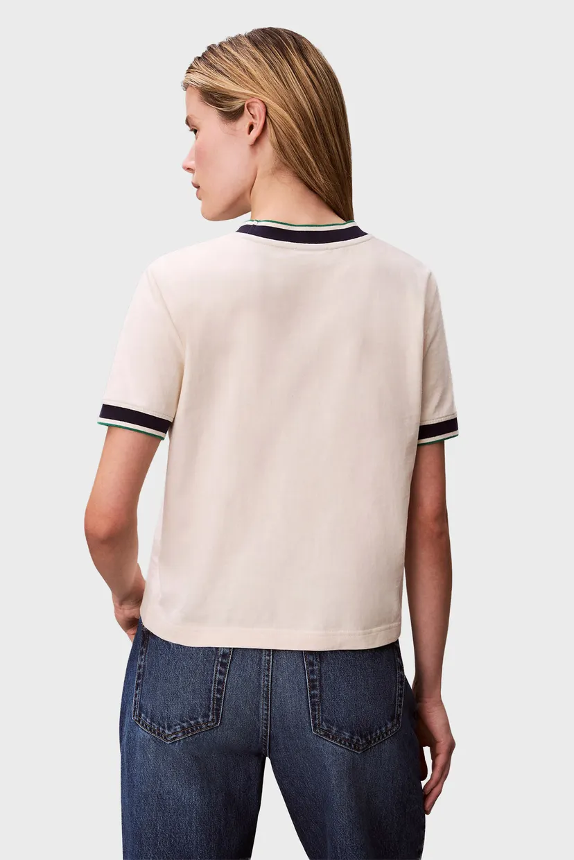 Футболка/SS CTN MONOGRAM STRIPE TRIM TEE 4