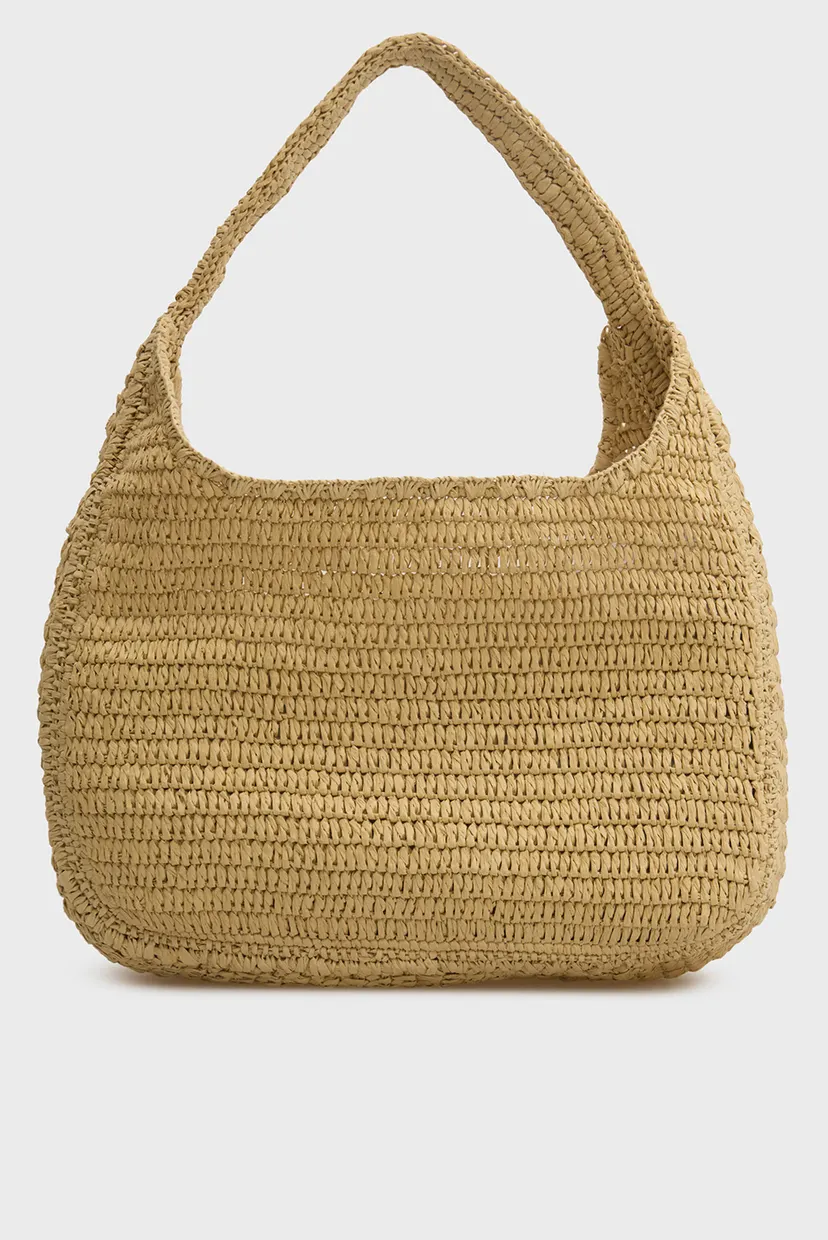 Geanta/BOLD CK RAFFIA LG SHOULDER BAG 4
