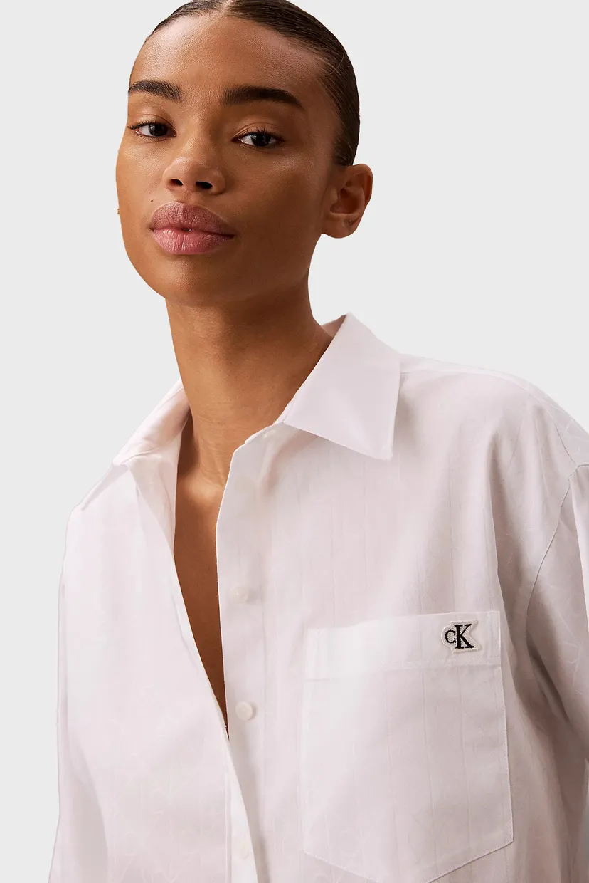 Рубашка/COTTON POPLIN JACQUARD RELAXED S 4