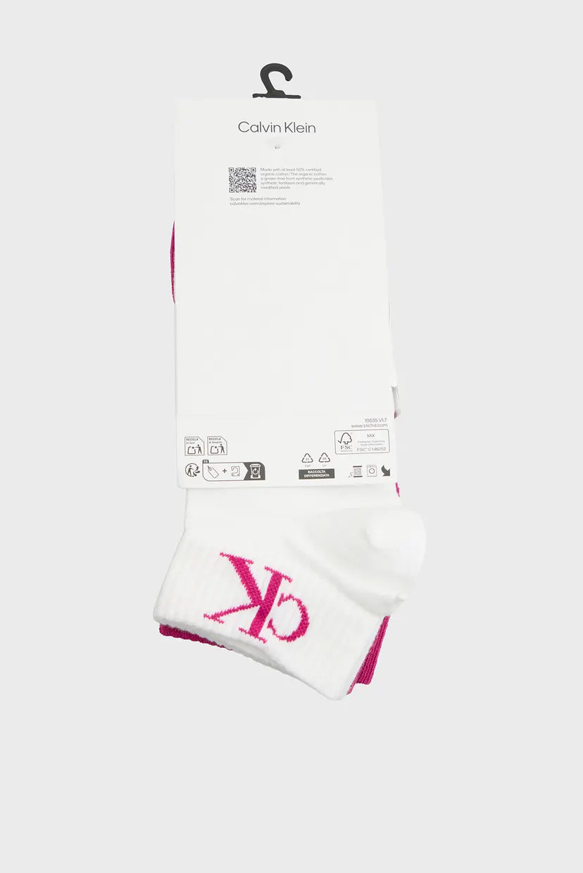 Носки/CKJ WOMEN QUARTER 2P MONOGRAM 3