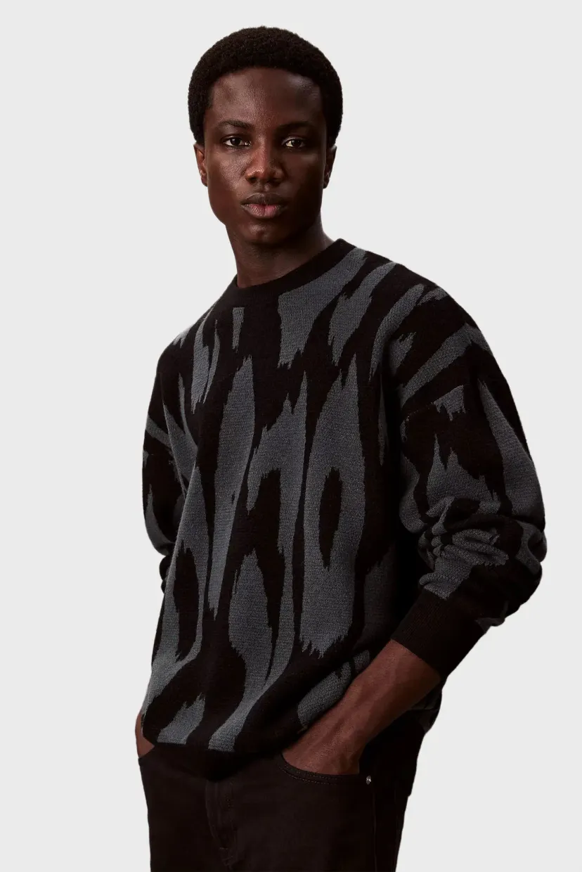 Свитер/LS ABSTRACT JACQUARD CRWNK SWTR 6