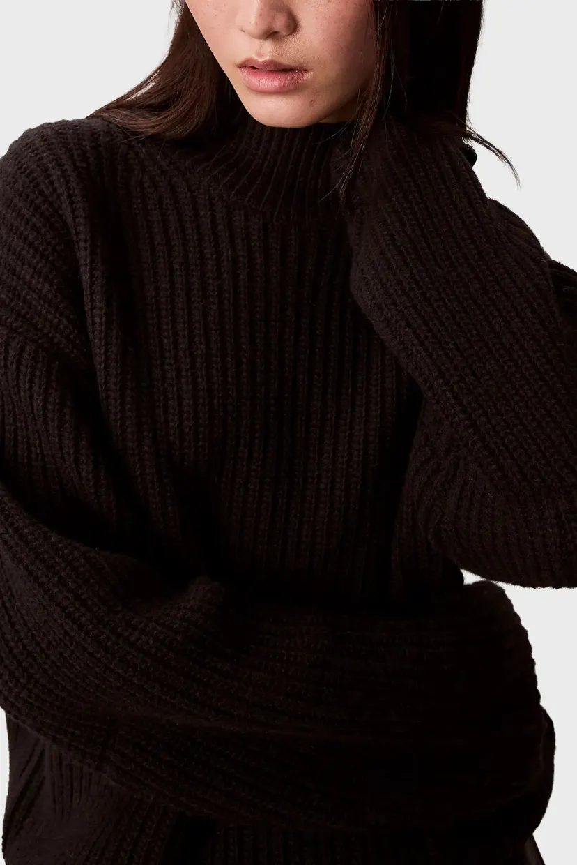 Гольф/Chunky Wool Blend T Neck Sweater 6