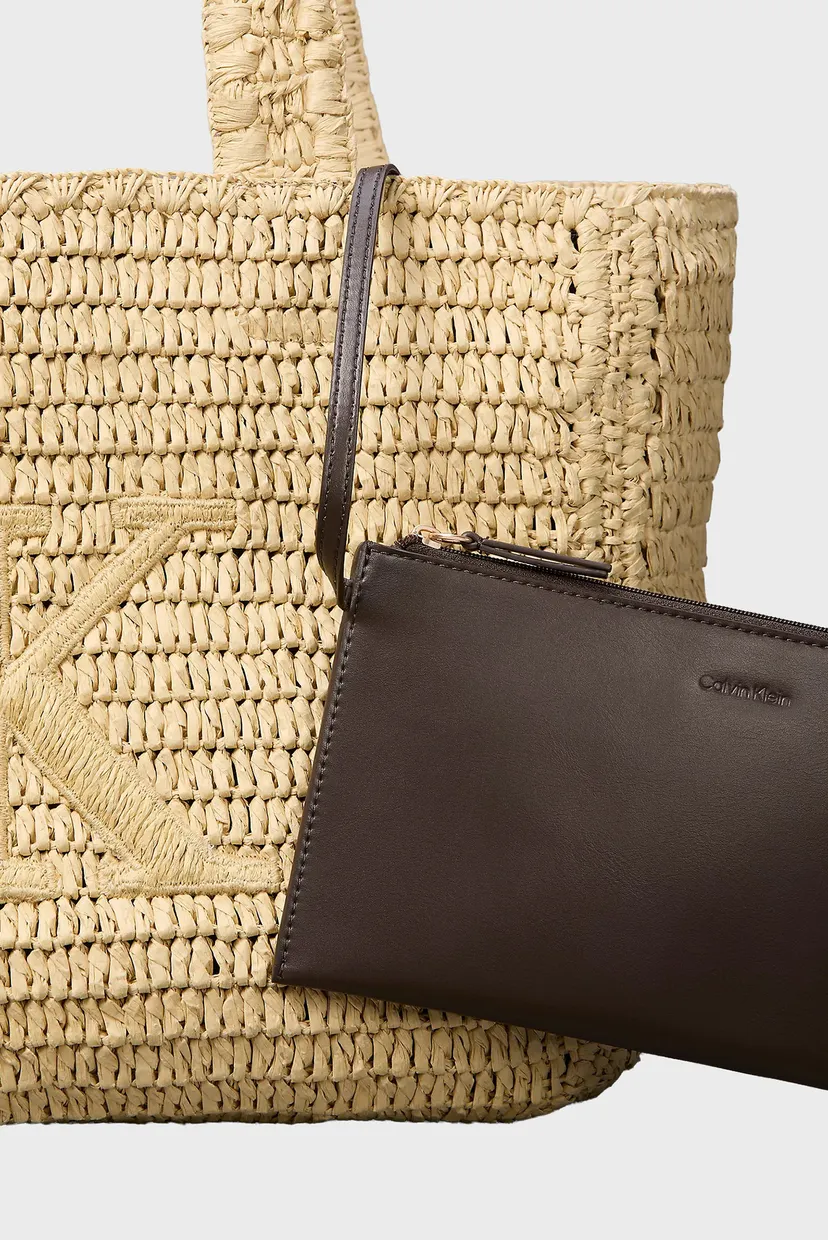 Geanta/BOLD CK RAFFIA MEDIUM TOTE 5