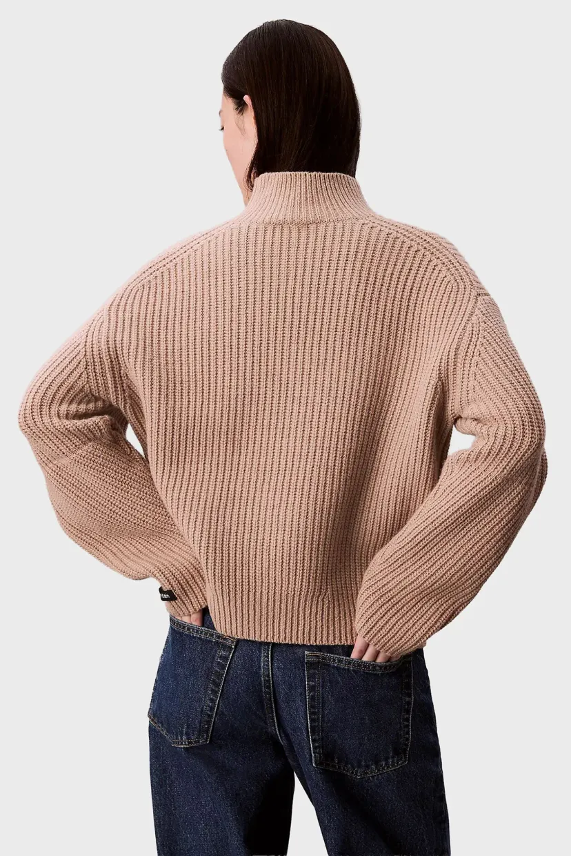 Гольф/Chunky Wool Blend T Neck Sweater 3