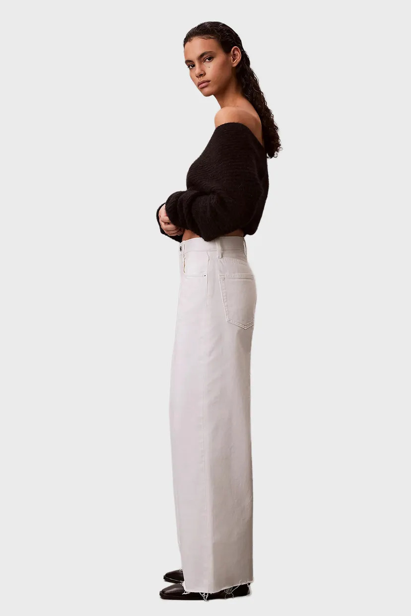 Джинсы/THE WIDE LEG RAW HEM CHALK WHITE 3