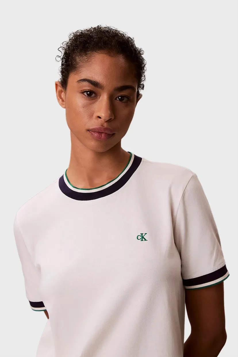 Платье/SS CTN MONOGRAM STRIPE TRIM MINI 5