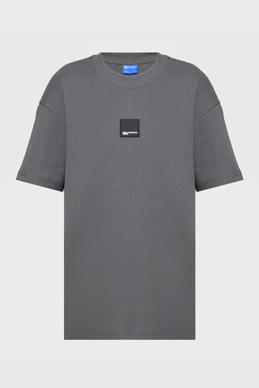 Футболка/KLJ CURVED HEM WAFFLE TEE 5