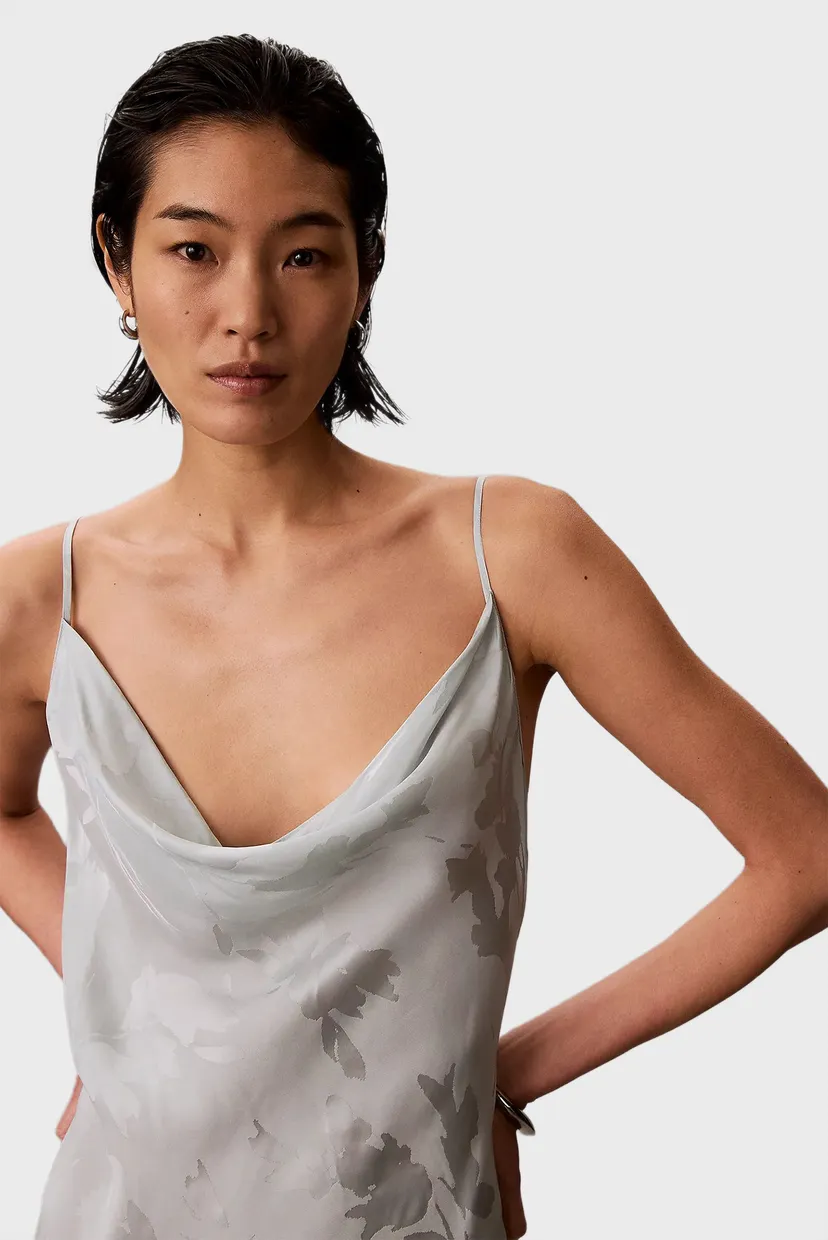 Rochie/VISCOSE JACQUARD MAXI SLIP DRESS 4