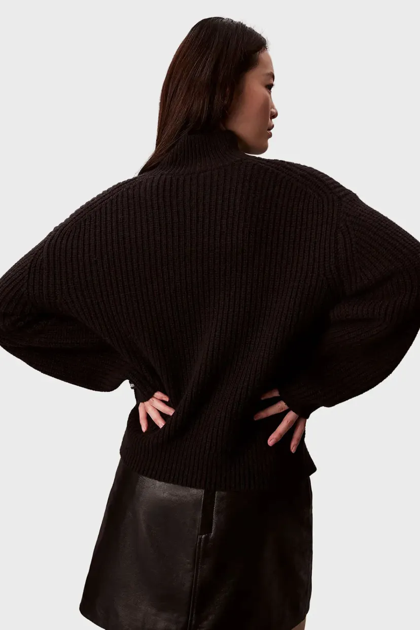 Гольф/Chunky Wool Blend T Neck Sweater 4