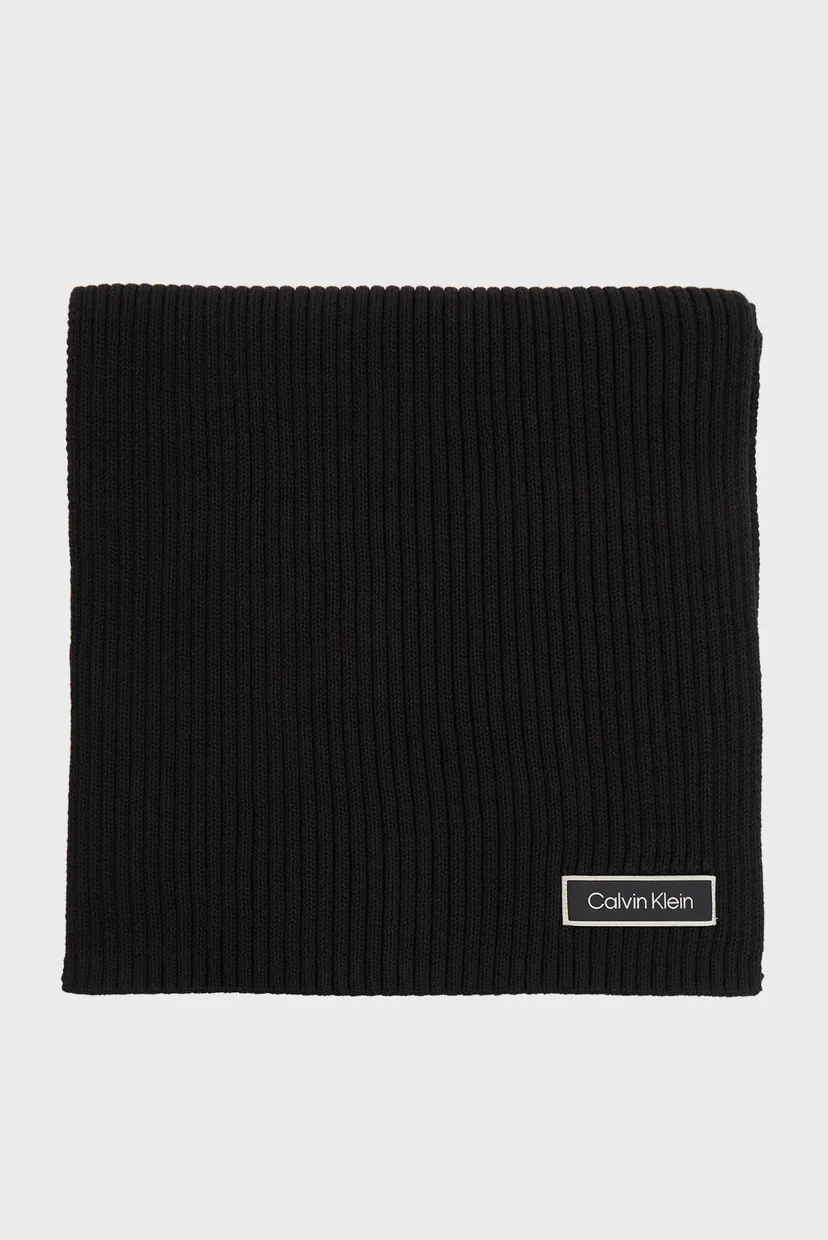 Шарф/PATCH CHUNKY RIB CTN KNIT SCARF 3