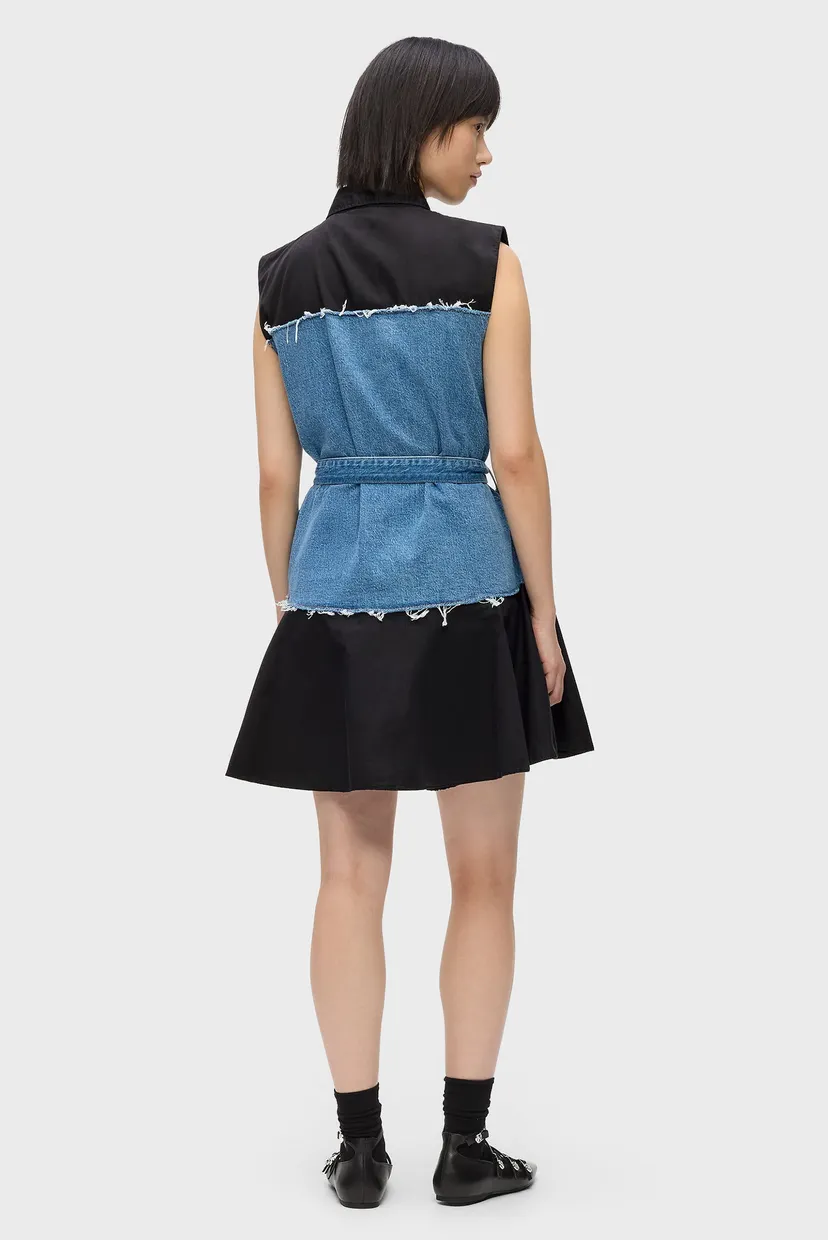 Rochie/KLJ MIXED MATERIAL DRESS 3