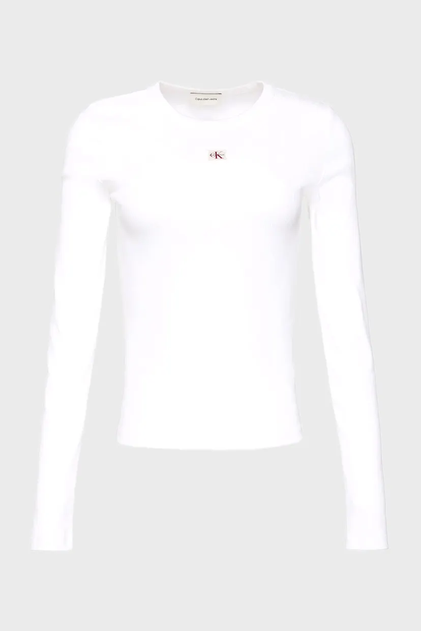 Лонгслив/LS WOVEN LABEL 2X2 RIB CREW TOP 7