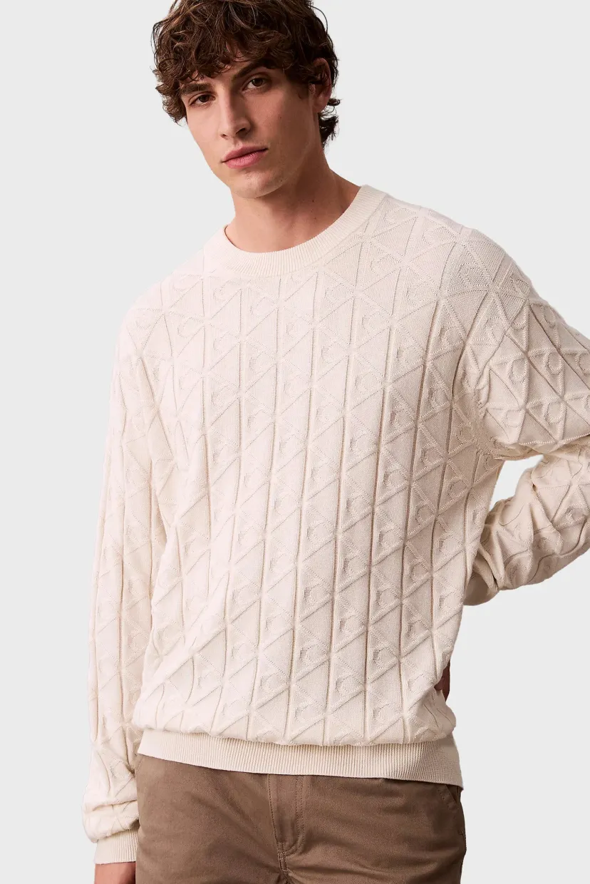 Свитер/LS EASY AOP COTTON CREWNK SWEATE 5