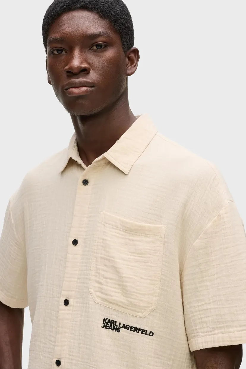 Рубашка с коротким рукавом/KLJ SS CRINKLED SHIRT 4