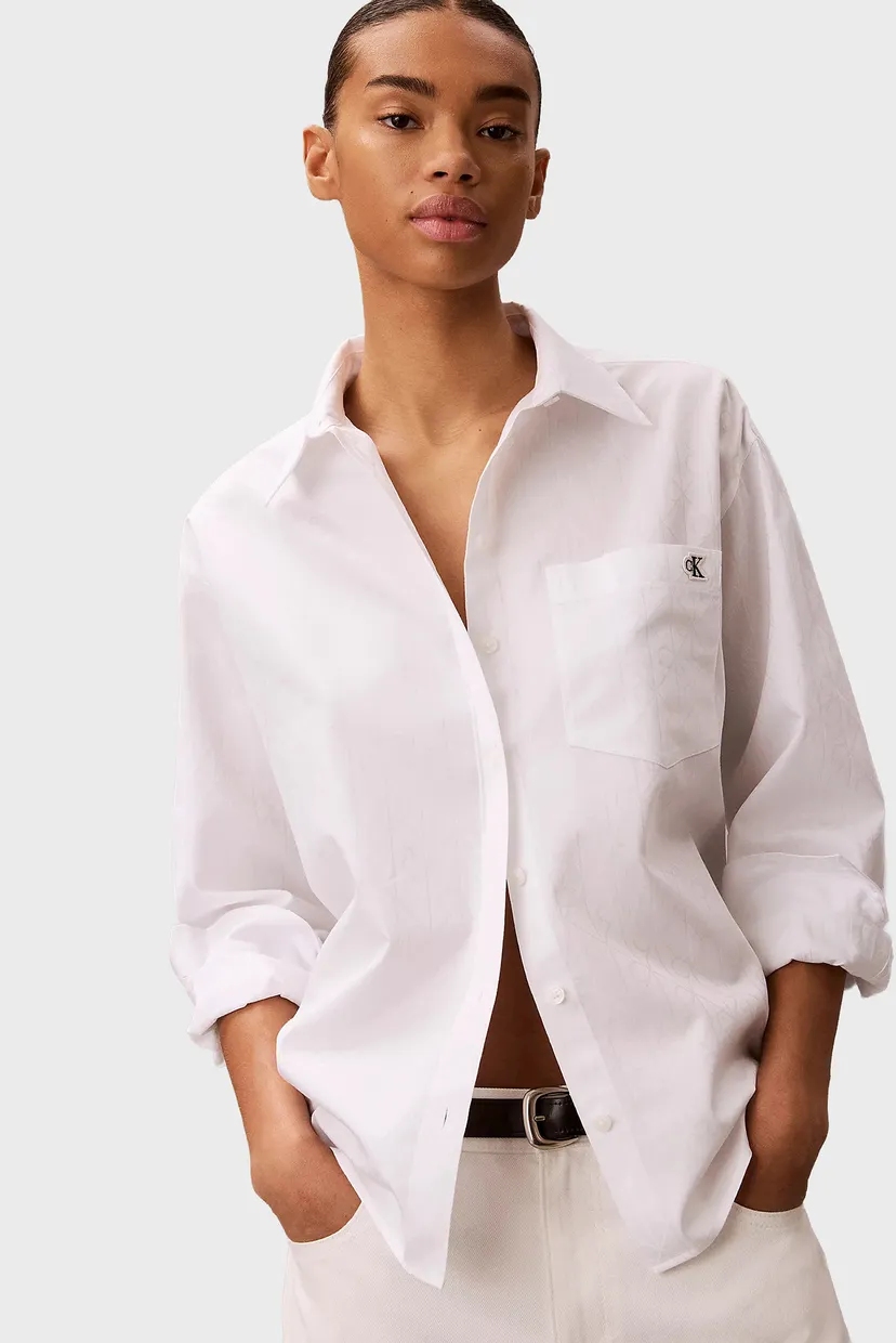 Рубашка/COTTON POPLIN JACQUARD RELAXED S 6