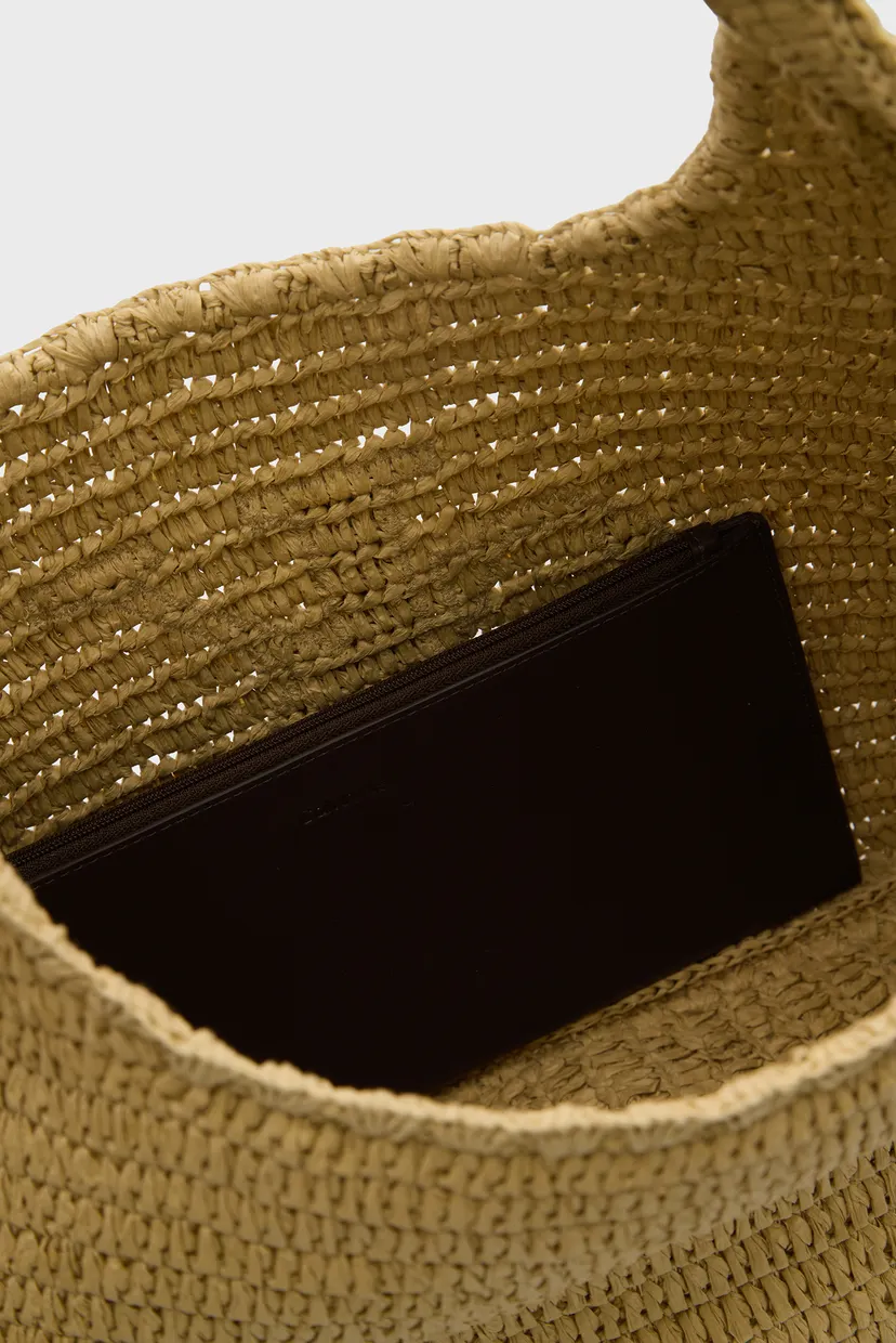 Geanta/BOLD CK RAFFIA LG SHOULDER BAG 6
