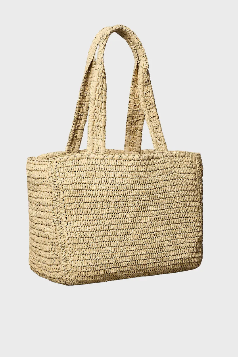 Geanta/BOLD CK RAFFIA MEDIUM TOTE 3