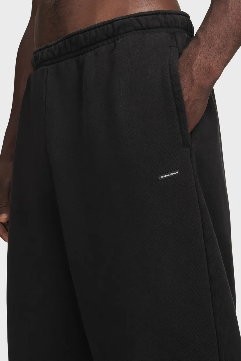 Pantaloni sport Negri Pentru bărbați UA Icon HW Flc Washed Pants 4