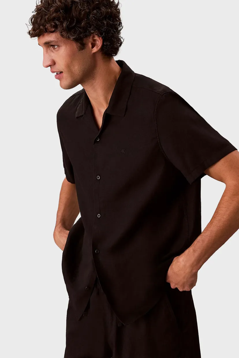 Рубашка с коротким рукавом/SS CAMP COLLAR SOLID LINEN CLASS 5