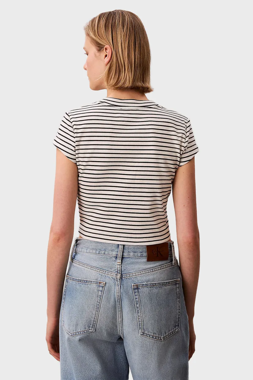 Футболка/STRIPED MONOLOGO BABY RIB TEE 3
