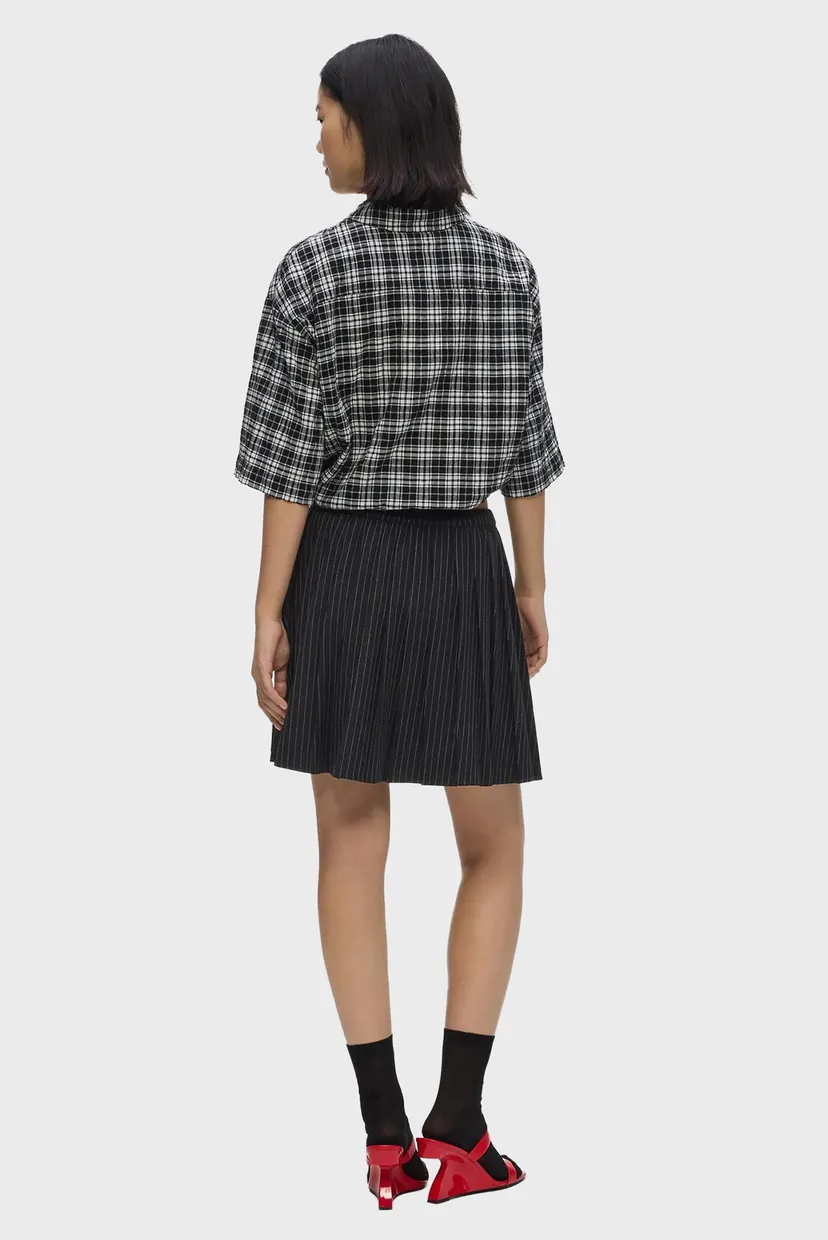 Юбка/klj pinstripe pleated skirt 3