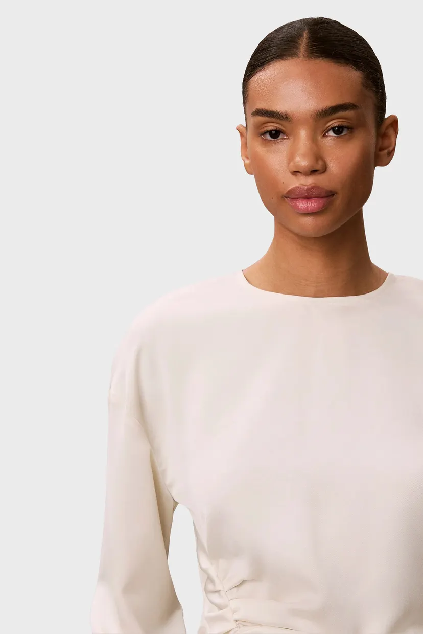 Top/MATTE SATIN LS RUCHED TOP 5