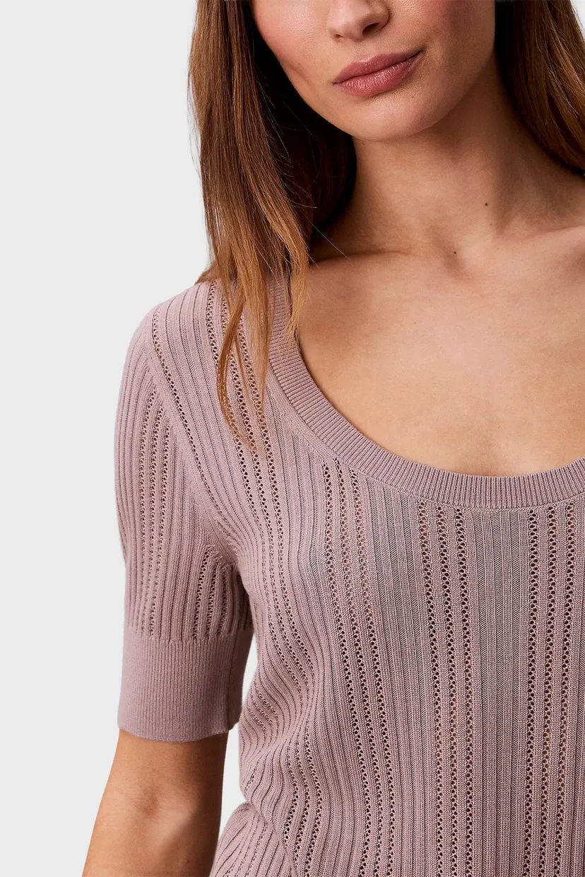 Top/FINE GAUGE VISCOSE POINTELLE SS 5
