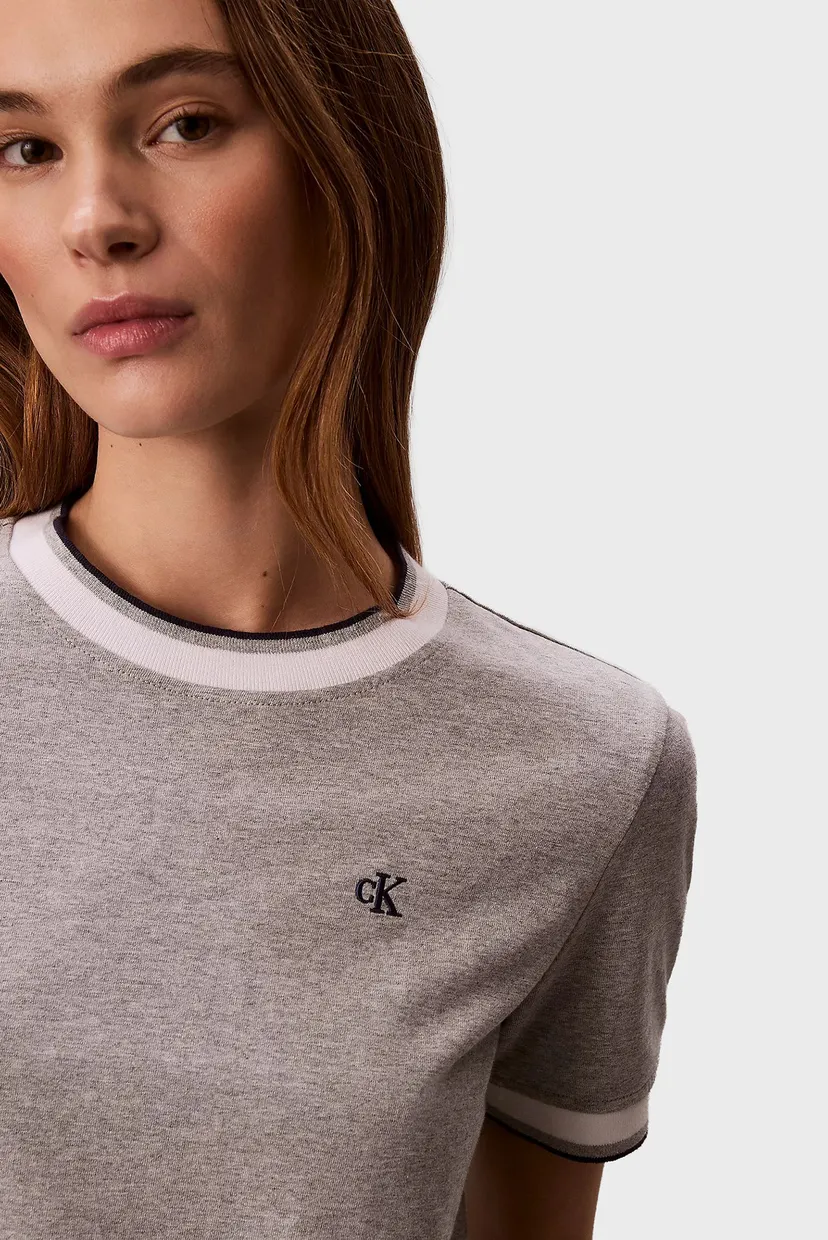 Tricou/SS CTN MONOGRAM STRIPE TRIM TEE 4