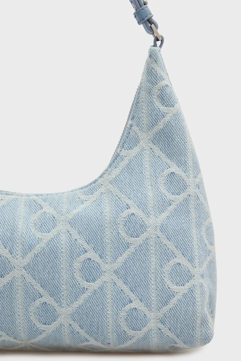 Geanta/EMBLEM AOP DENIM SHOULDER BAG 5