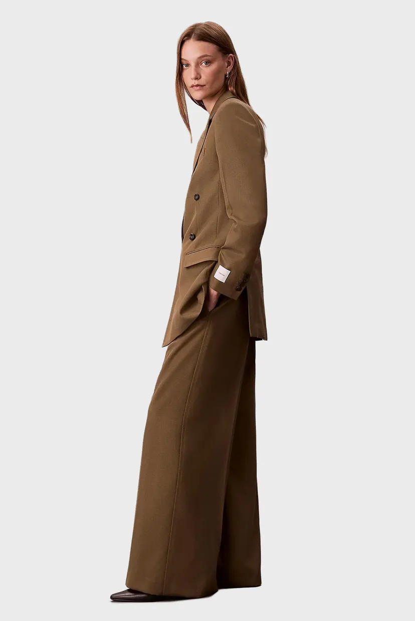 Pantaloni/Wool Gaberdine Wide Leg Trouser 3