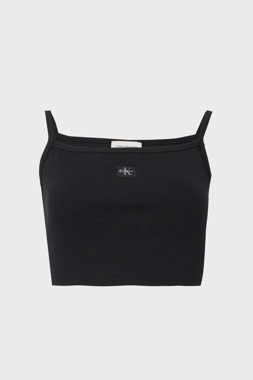 Top/WOVEN LABEL 2X2 BABY RIB CROPPED 6
