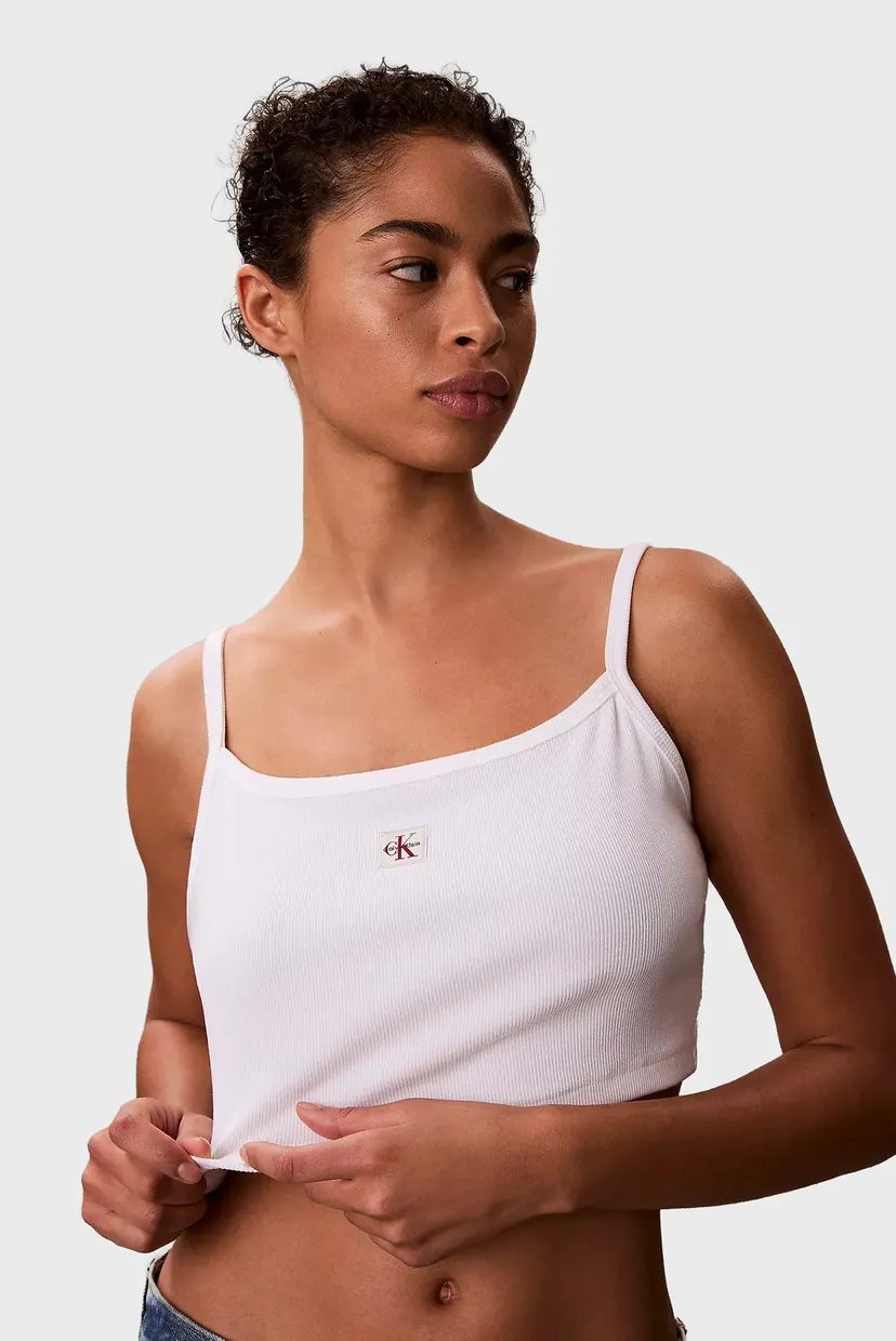 Топ/WOVEN LABEL 2X2 BABY RIB CROPPED 4