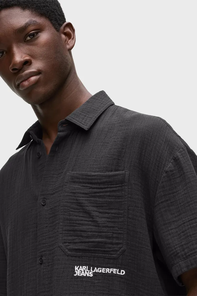 Cămașă cu mâneci scurte/KLJ SS CRINKLED SHIRT 4