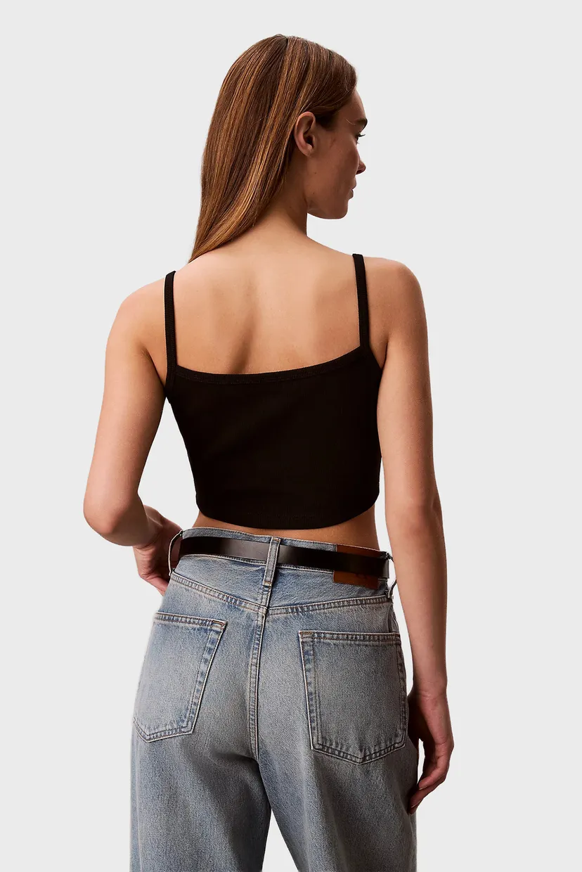 Top/WOVEN LABEL 2X2 BABY RIB CROPPED 3