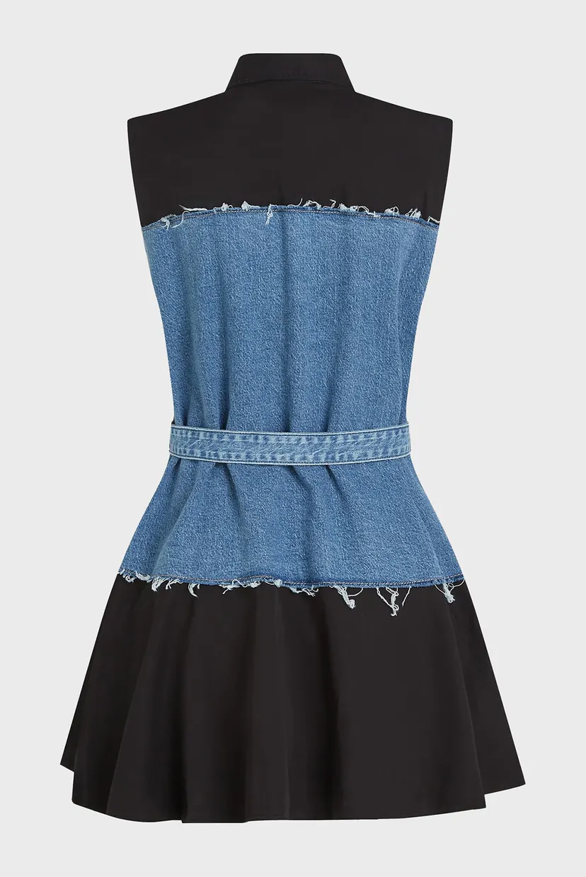 Rochie/KLJ MIXED MATERIAL DRESS 6