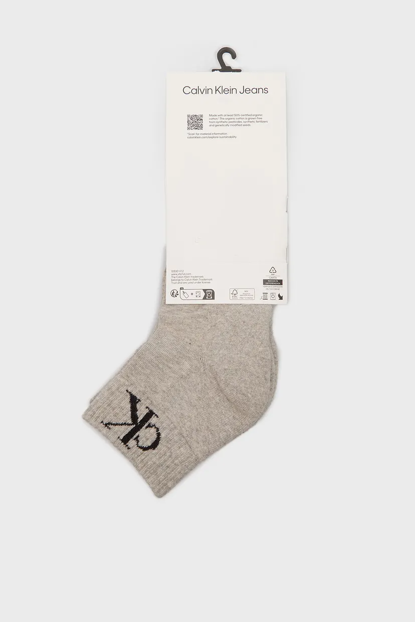 Носки/CKJ MEN QUARTER 2P MONOGRAM 3