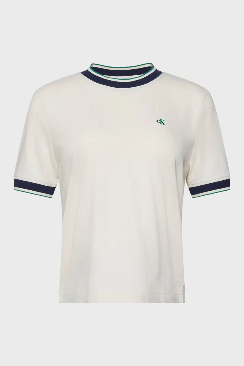 Футболка/SS CTN MONOGRAM STRIPE TRIM TEE 5