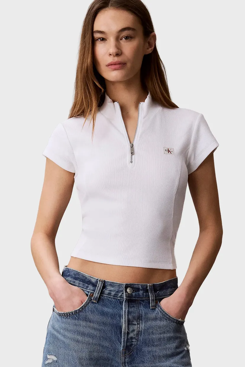 Футболка/SS WOVEN LABEL 2X2 BABY RIB ZIP 5