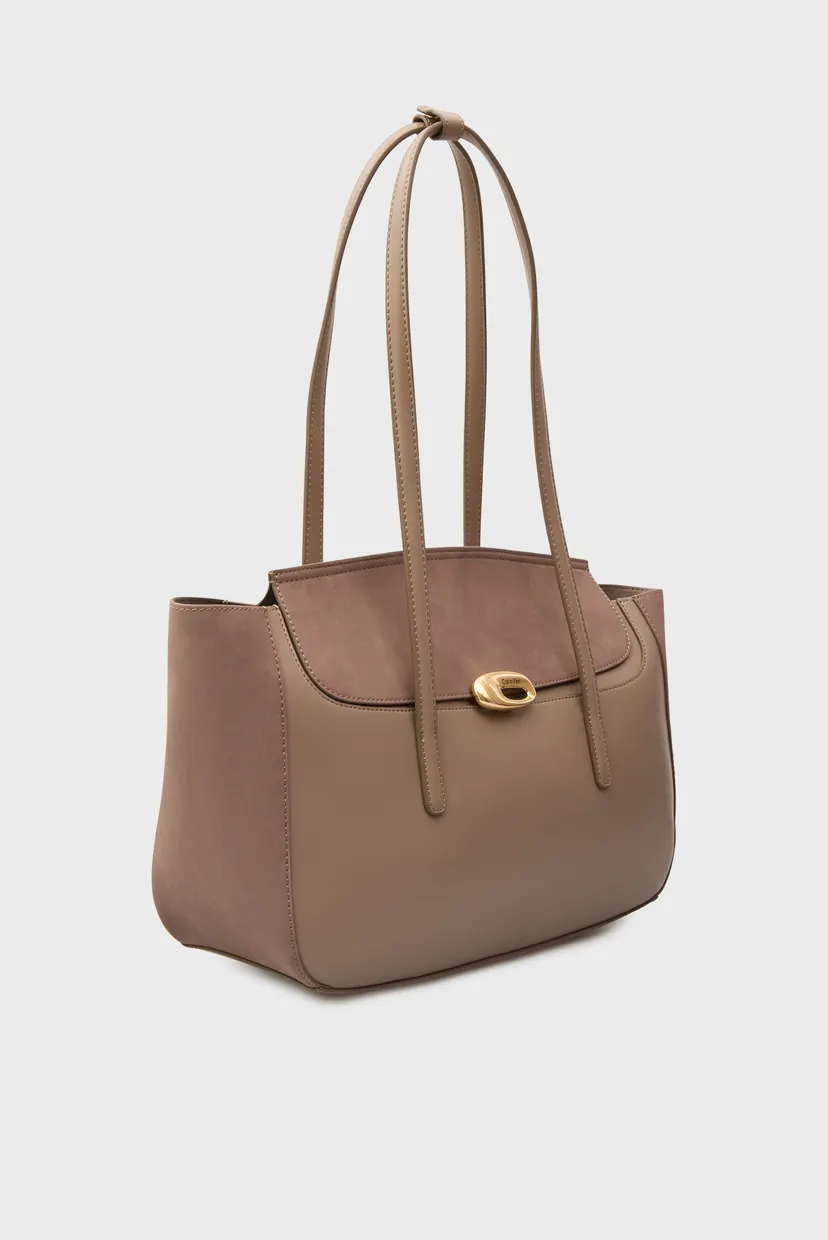 Geanta/HARDWARE BRUSHED FLAP TOTE BAG 3