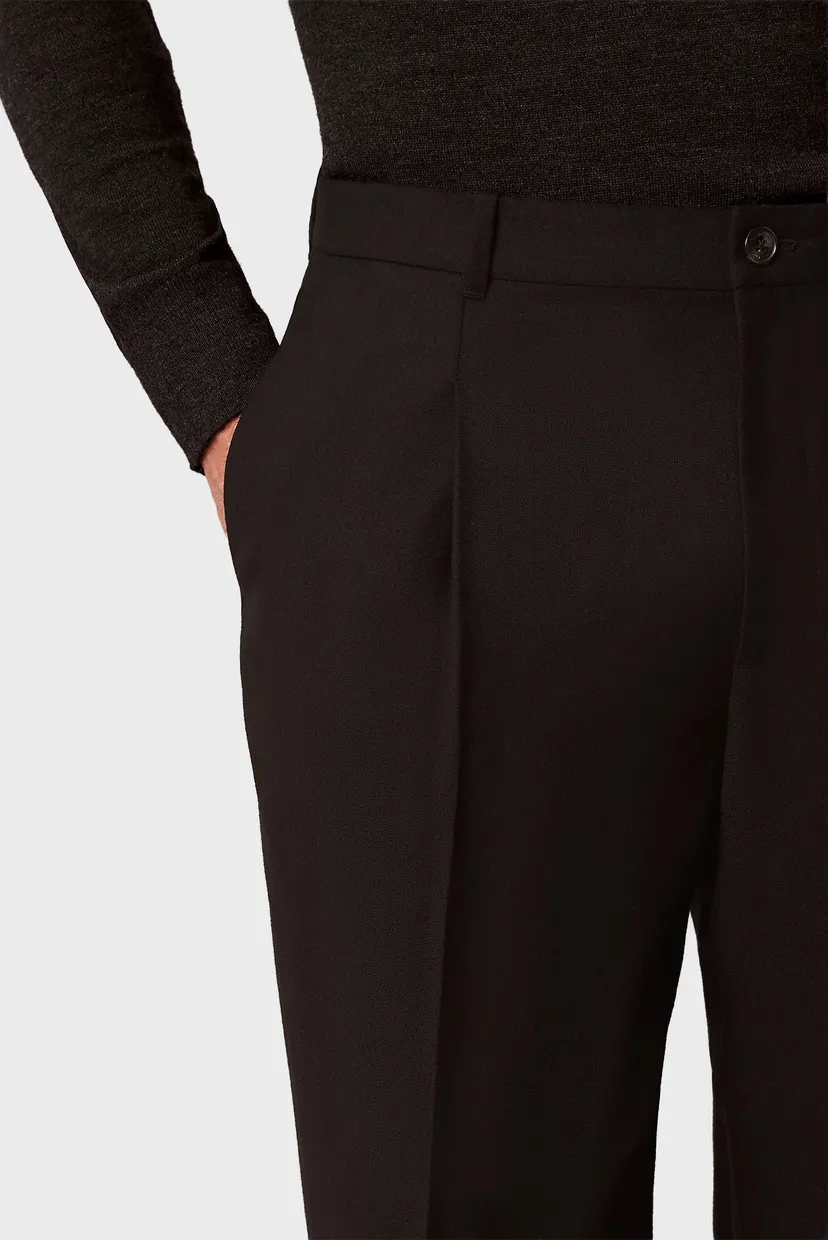 Pantaloni/TAPERED PLEATED WOOL BLEND PANT 5