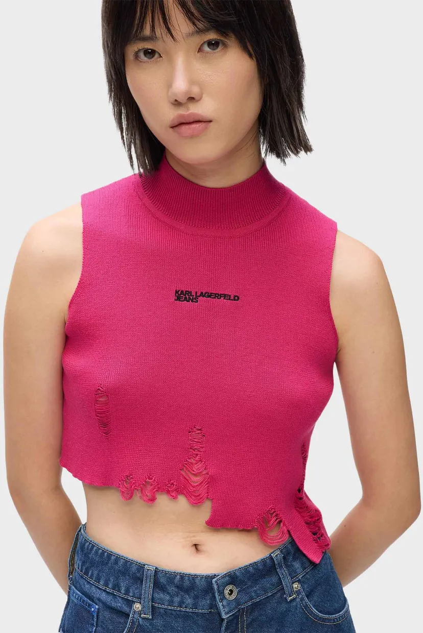 Top/KLJ DISTRUCTED KNITTED TOP 4