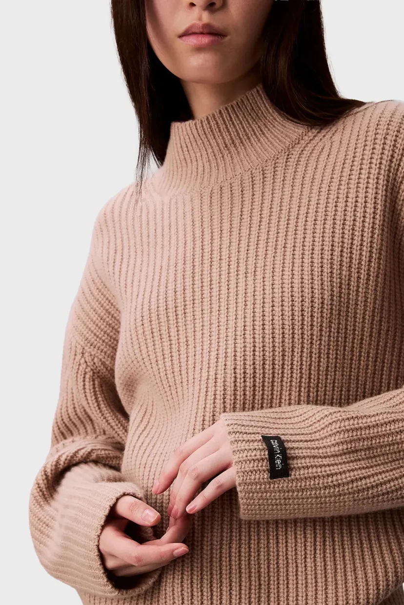Гольф/Chunky Wool Blend T Neck Sweater 6