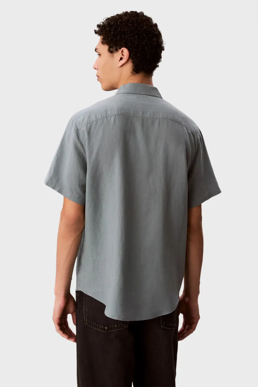 Cămașă cu mâneci scurte/SS SOLID CAUSAL LINEN CLASSIC SH 4