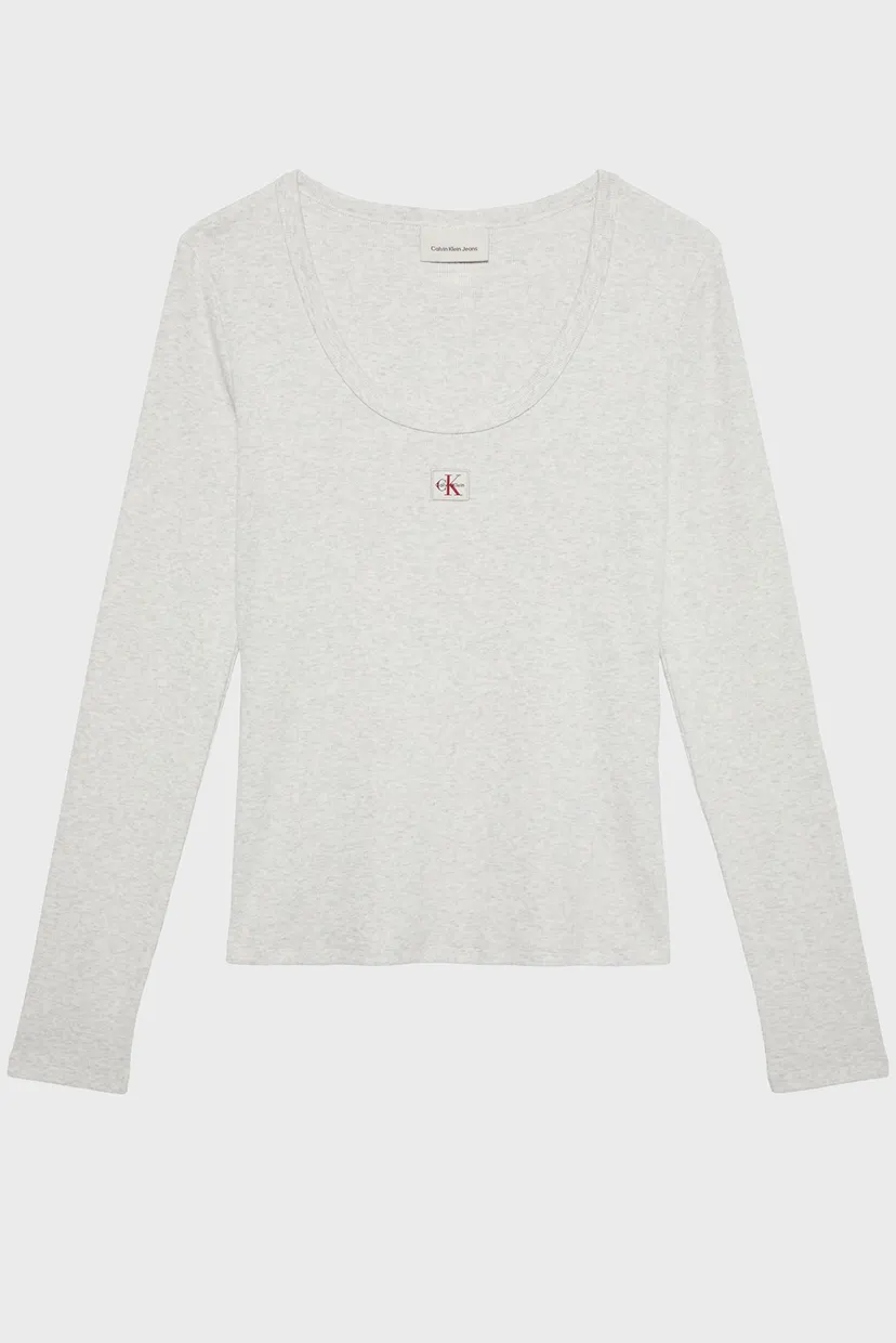 Лонгслив/LS WOVEN LABEL 2X2 BABY RIB SCOO 5