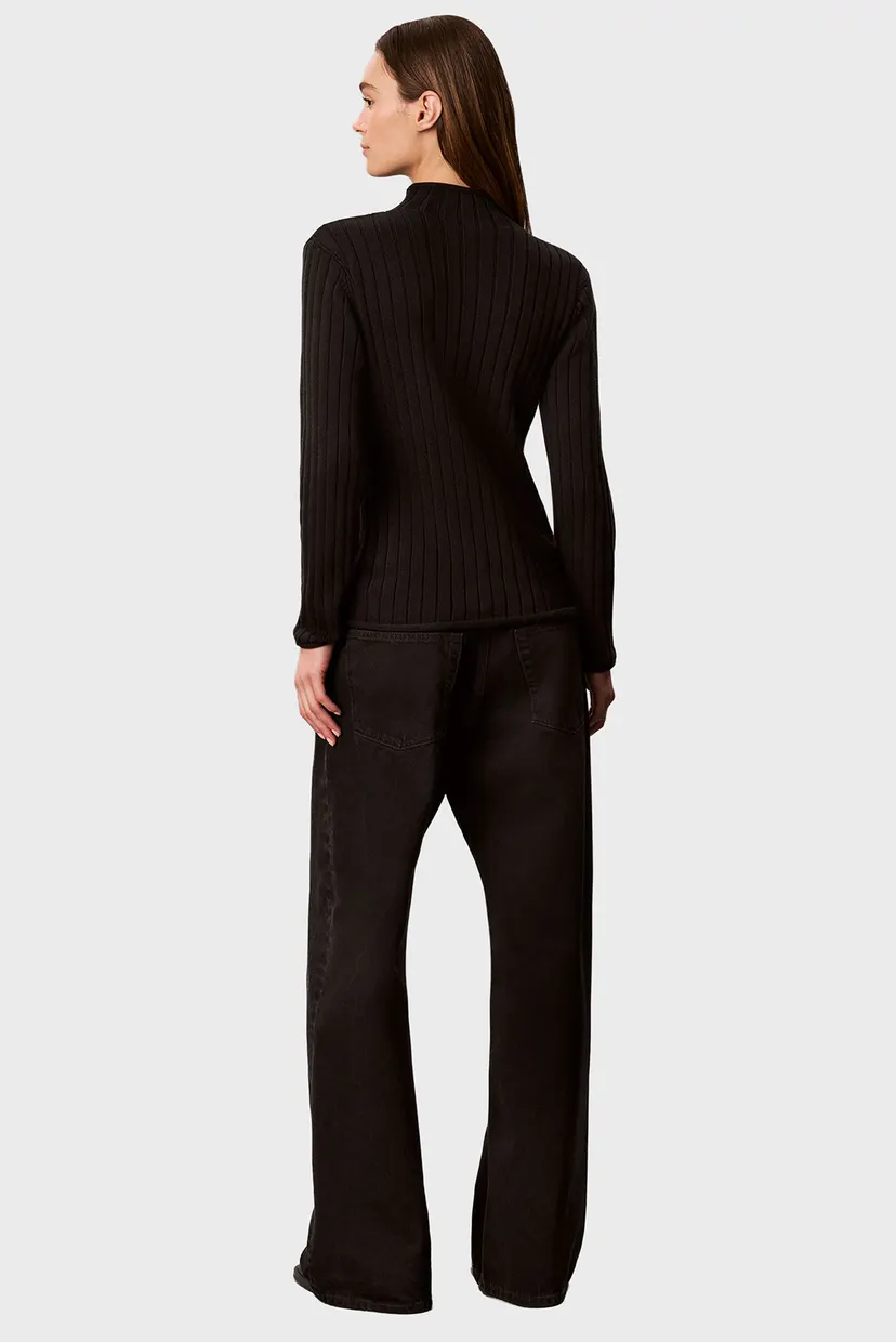 Pulover/WOVEN LABEL TNECK SWEATER 4