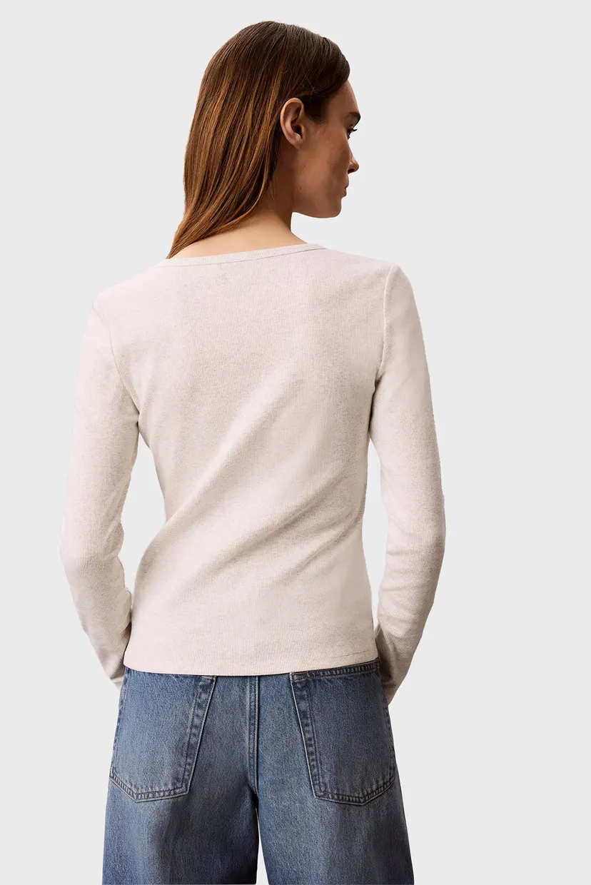 Лонгслив/LS WOVEN LABEL 2X2 BABY RIB SCOO 4