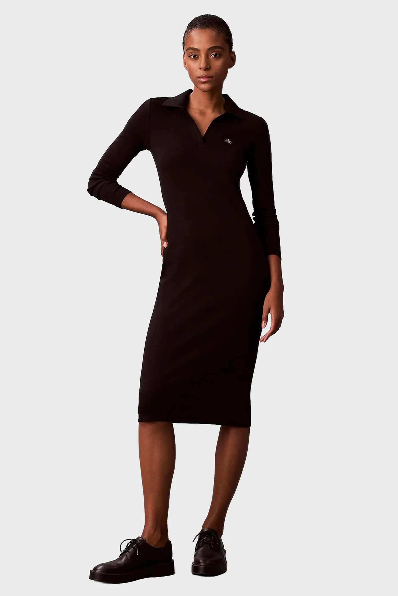 Rochie/LS WOVEN LABEL JOHNNY COLLAR MID Calvin Klein Jeans