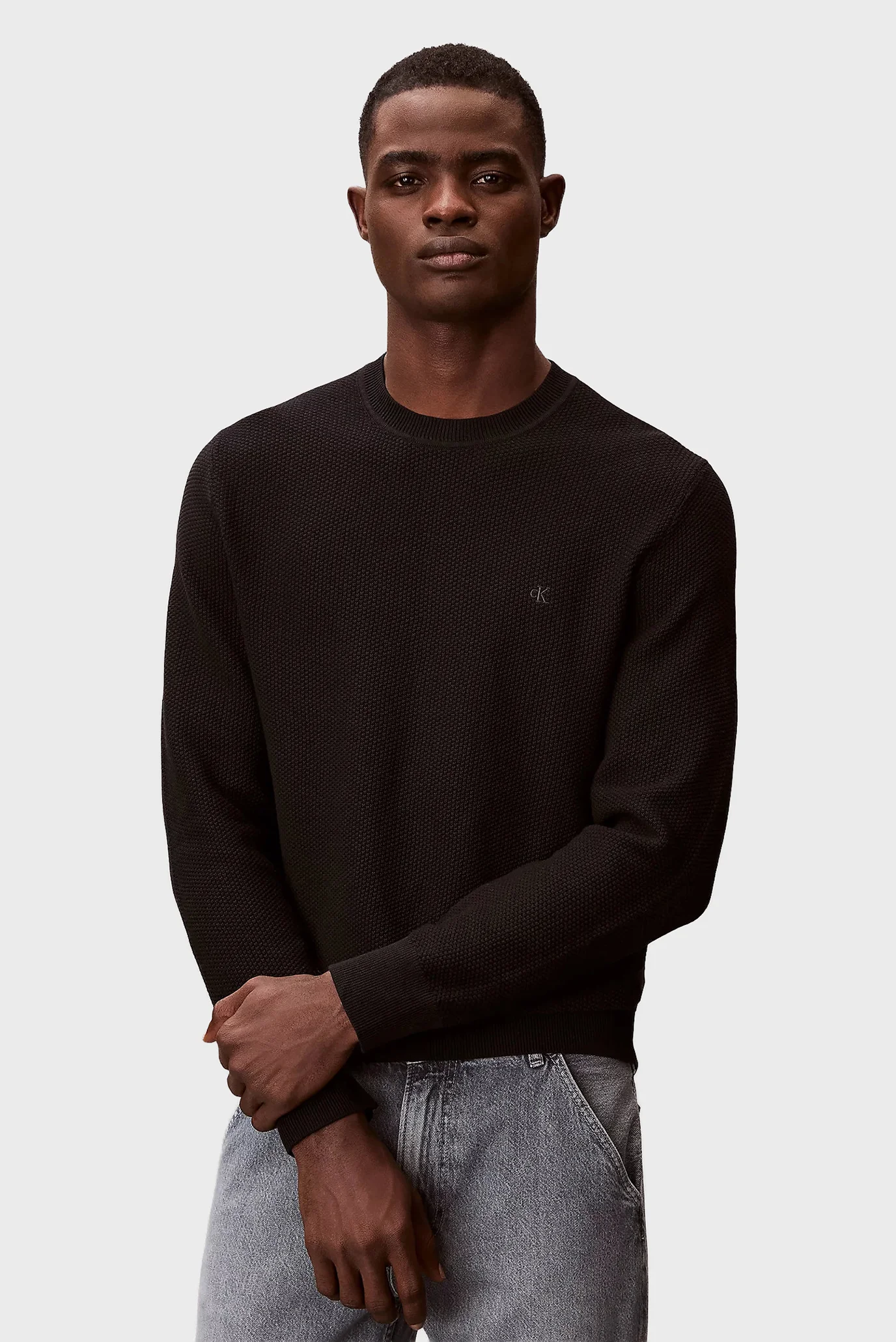 Свитер/LS TEXTURED COTTON CREWNK SWEATE Calvin Klein